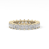 Full Eternity Wedding Band with 3.83 TCW Princess Cut Moissanite – Yellow, White, or Rose Gold
