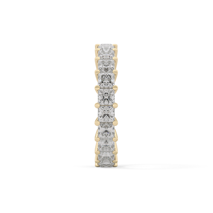 Full Eternity Wedding Band with 3.83 TCW Princess Cut Moissanite – Yellow, White, or Rose Gold