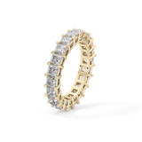 Full Eternity Wedding Band with 3.83 TCW Princess Cut Moissanite – Yellow, White, or Rose Gold
