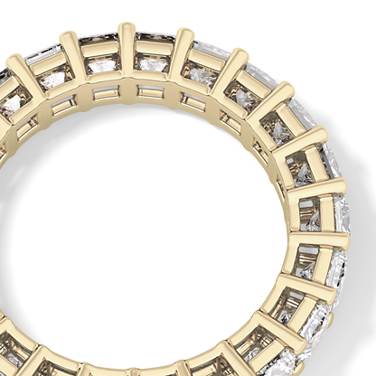 Full Eternity Wedding Band with 3.83 TCW Princess Cut Moissanite – Yellow, White, or Rose Gold