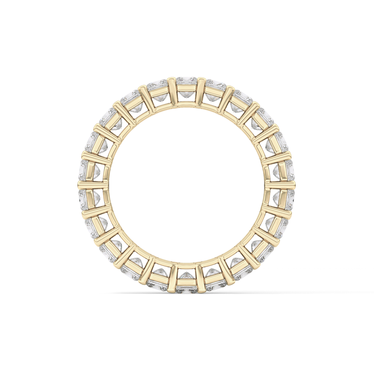 Full Eternity Wedding Band with 3.83 TCW Princess Cut Moissanite – Yellow, White, or Rose Gold