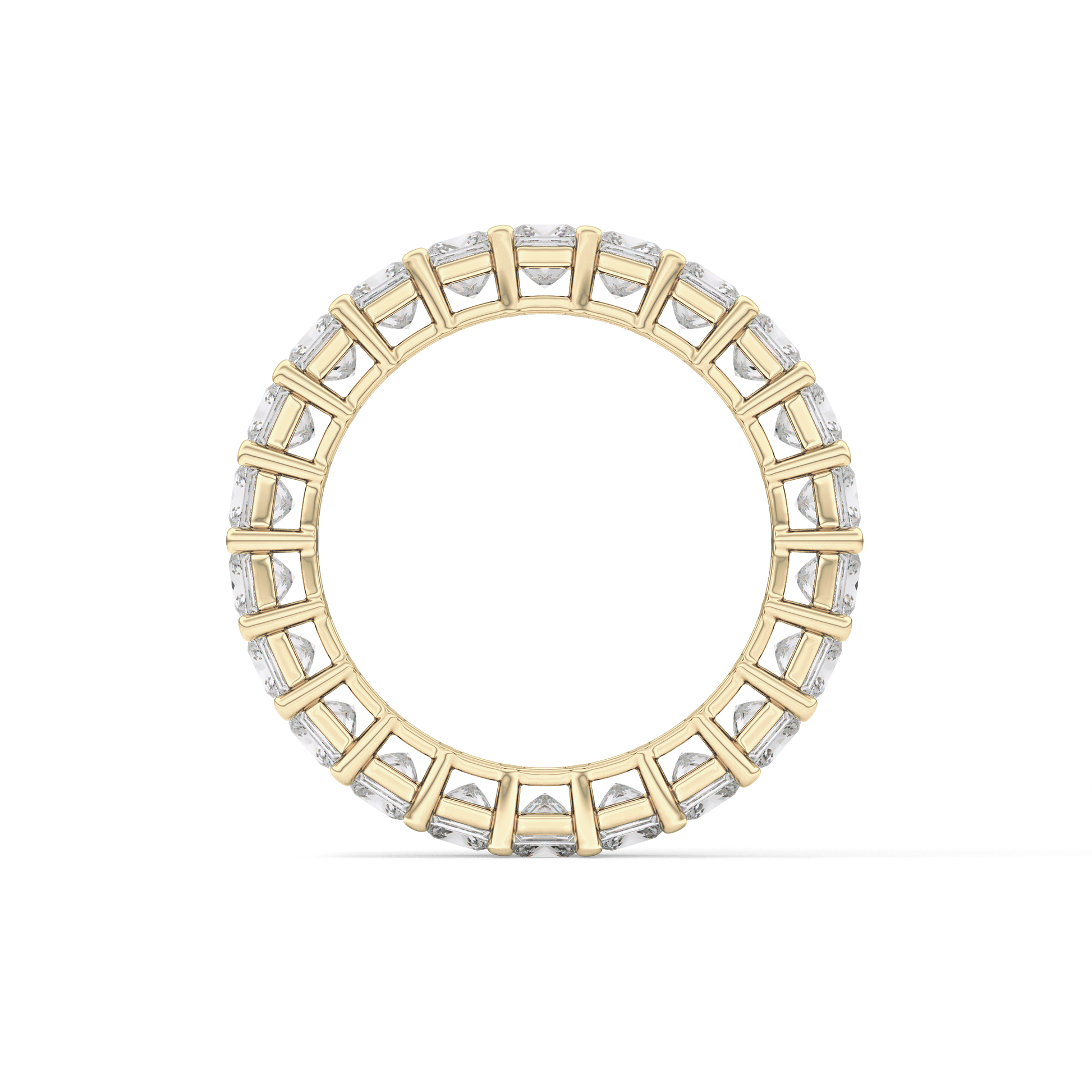 Full Eternity Wedding Band with 3.83 TCW Princess Cut Moissanite – Yellow, White, or Rose Gold