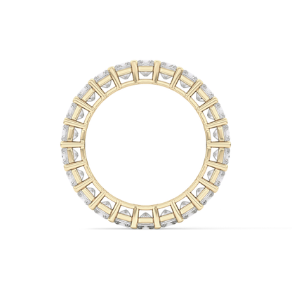 Full Eternity Wedding Band with 3.83 TCW Princess Cut Moissanite – Yellow, White, or Rose Gold