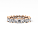 Full Eternity Wedding Band with 3.83 TCW Princess Cut Moissanite – Yellow, White, or Rose Gold