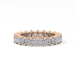 Full Eternity Wedding Band with 3.83 TCW Princess Cut Moissanite – Yellow, White, or Rose Gold