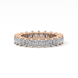 Full Eternity Wedding Band with 3.83 TCW Princess Cut Moissanite – Yellow, White, or Rose Gold