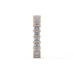 Full Eternity Wedding Band with 3.83 TCW Princess Cut Moissanite – Yellow, White, or Rose Gold