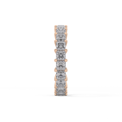 Full Eternity Wedding Band with 3.83 TCW Princess Cut Moissanite – Yellow, White, or Rose Gold
