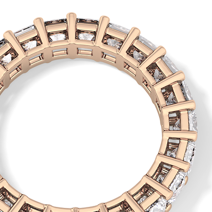 Full Eternity Wedding Band with 3.83 TCW Princess Cut Moissanite – Yellow, White, or Rose Gold