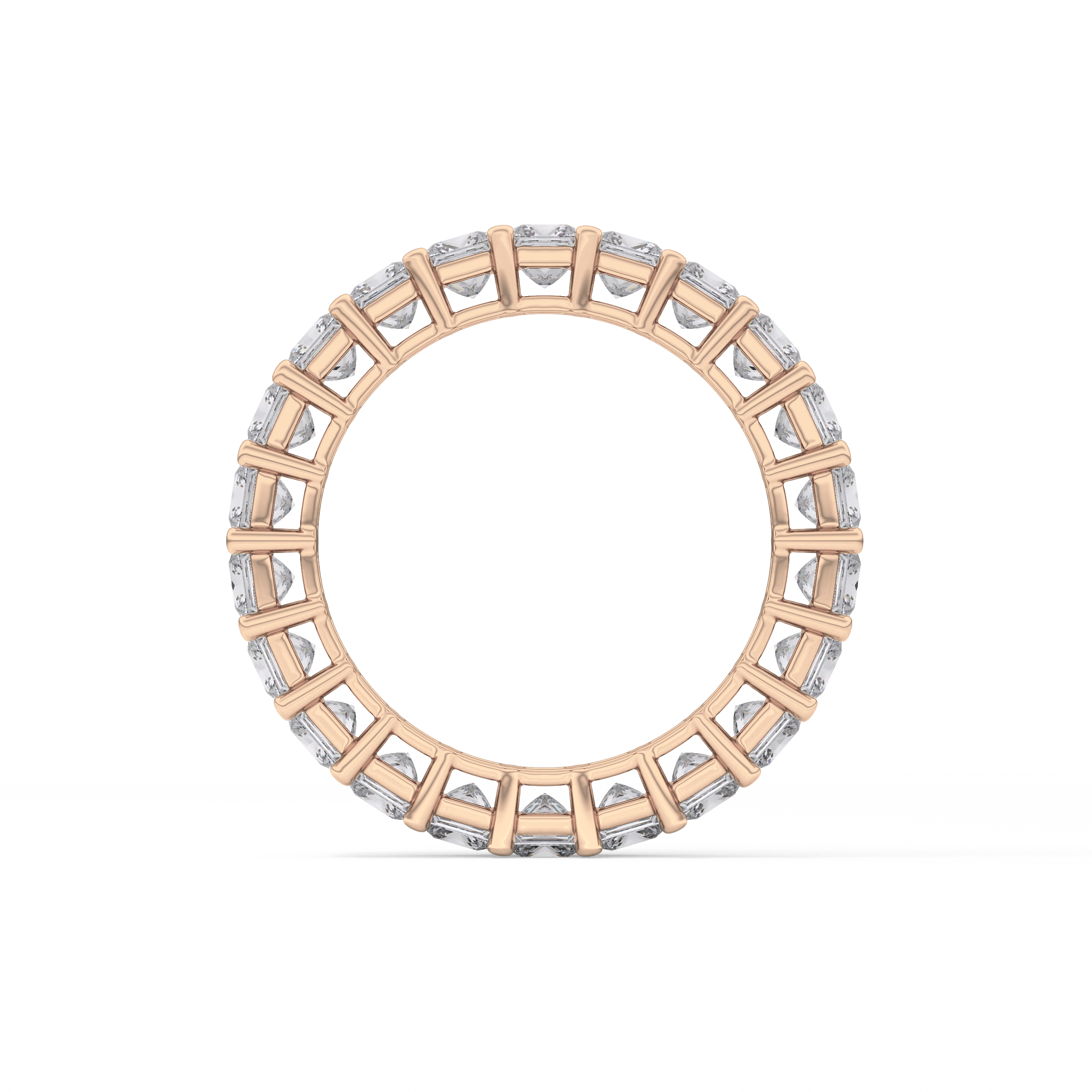 Full Eternity Wedding Band with 3.83 TCW Princess Cut Moissanite – Yellow, White, or Rose Gold