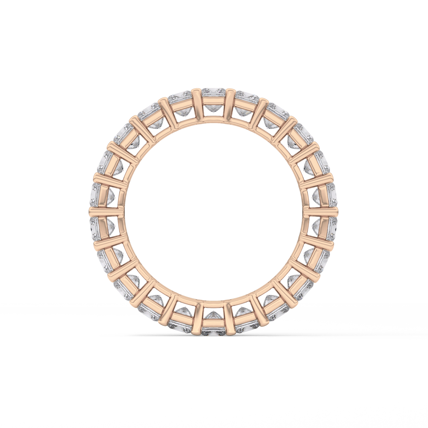 Full Eternity Wedding Band with 3.83 TCW Princess Cut Moissanite – Yellow, White, or Rose Gold