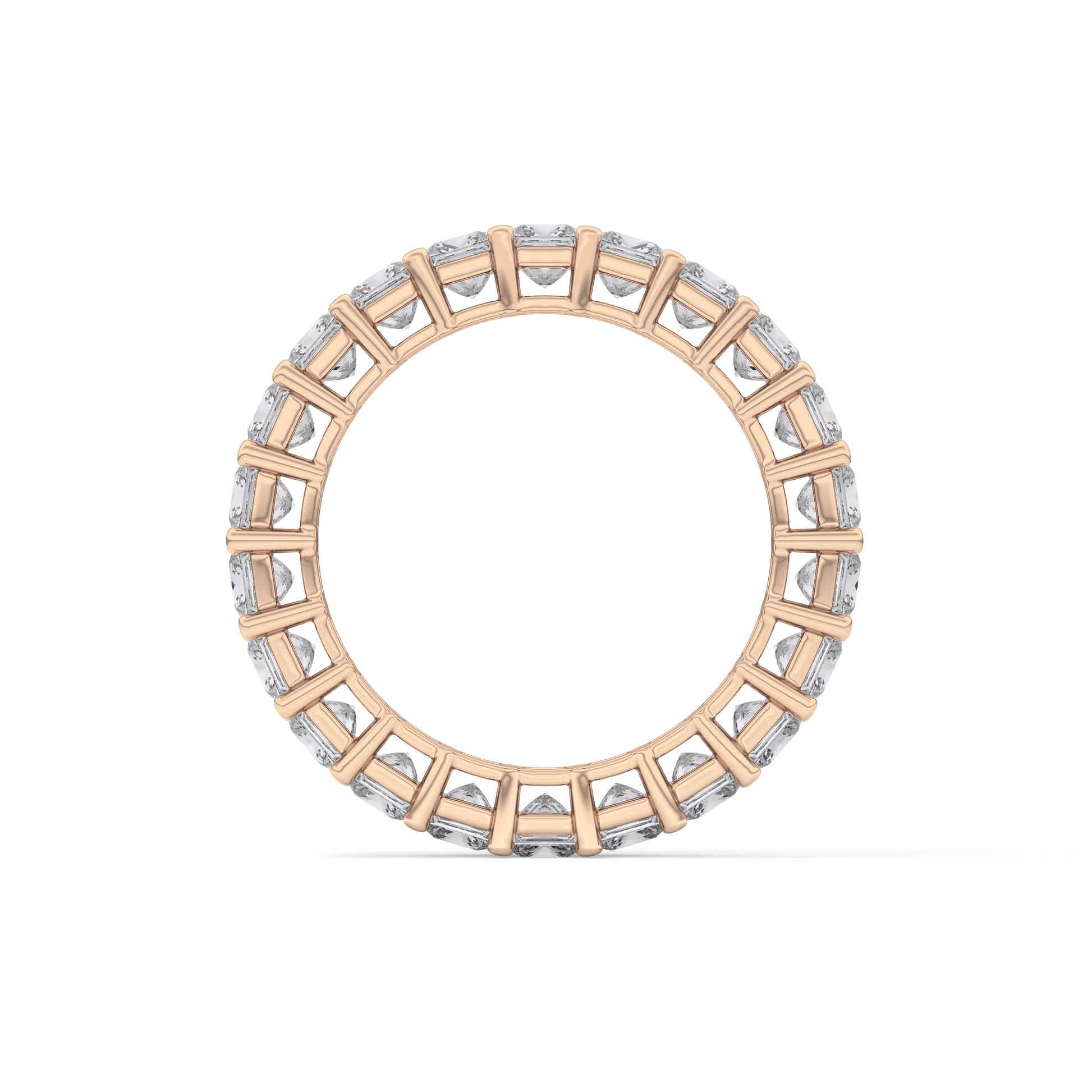Full Eternity Wedding Band with 3.83 TCW Princess Cut Moissanite – Yellow, White, or Rose Gold