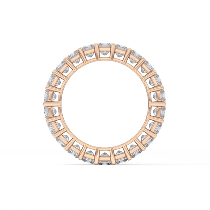 Full Eternity Wedding Band with 3.83 TCW Princess Cut Moissanite – Yellow, White, or Rose Gold