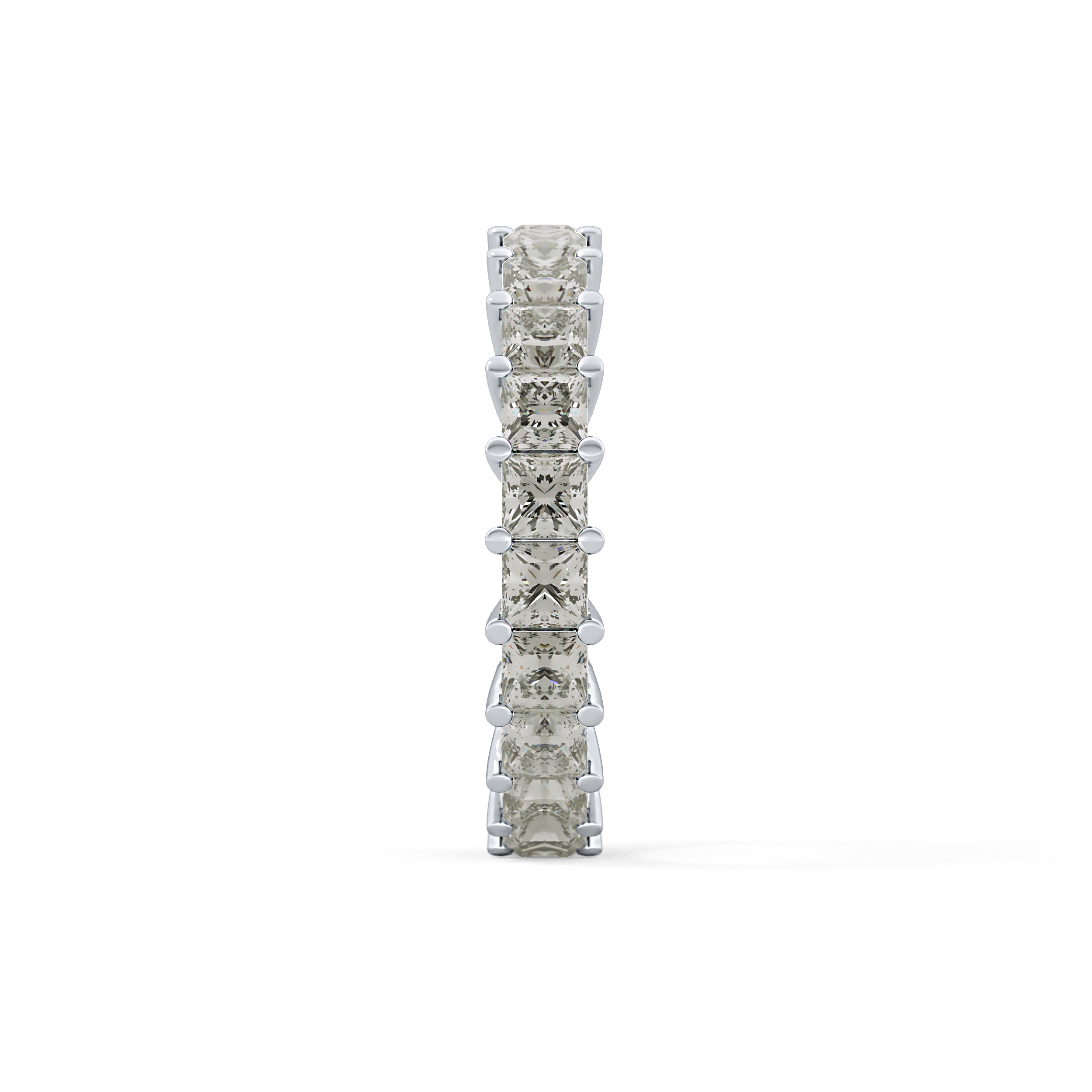 Full Eternity Wedding Band with 3.83 TCW Princess Cut Moissanite – Yellow, White, or Rose Gold