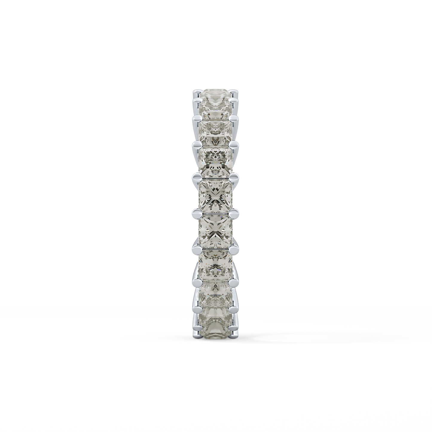 Full Eternity Wedding Band with 3.83 TCW Princess Cut Moissanite – Yellow, White, or Rose Gold