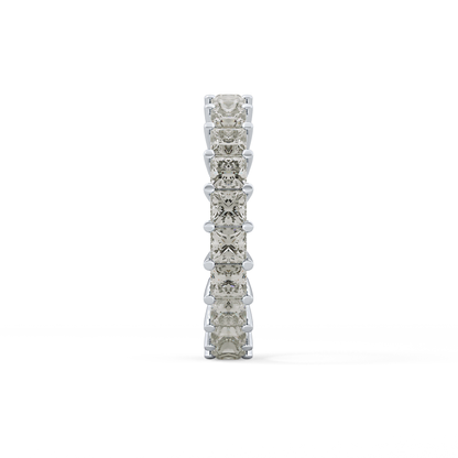 Full Eternity Wedding Band with 3.83 TCW Princess Cut Moissanite – Yellow, White, or Rose Gold