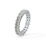 Full Eternity Wedding Band with 3.83 TCW Princess Cut Moissanite – Yellow, White, or Rose Gold