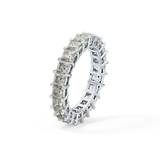 Full Eternity Wedding Band with 3.83 TCW Princess Cut Moissanite – Yellow, White, or Rose Gold
