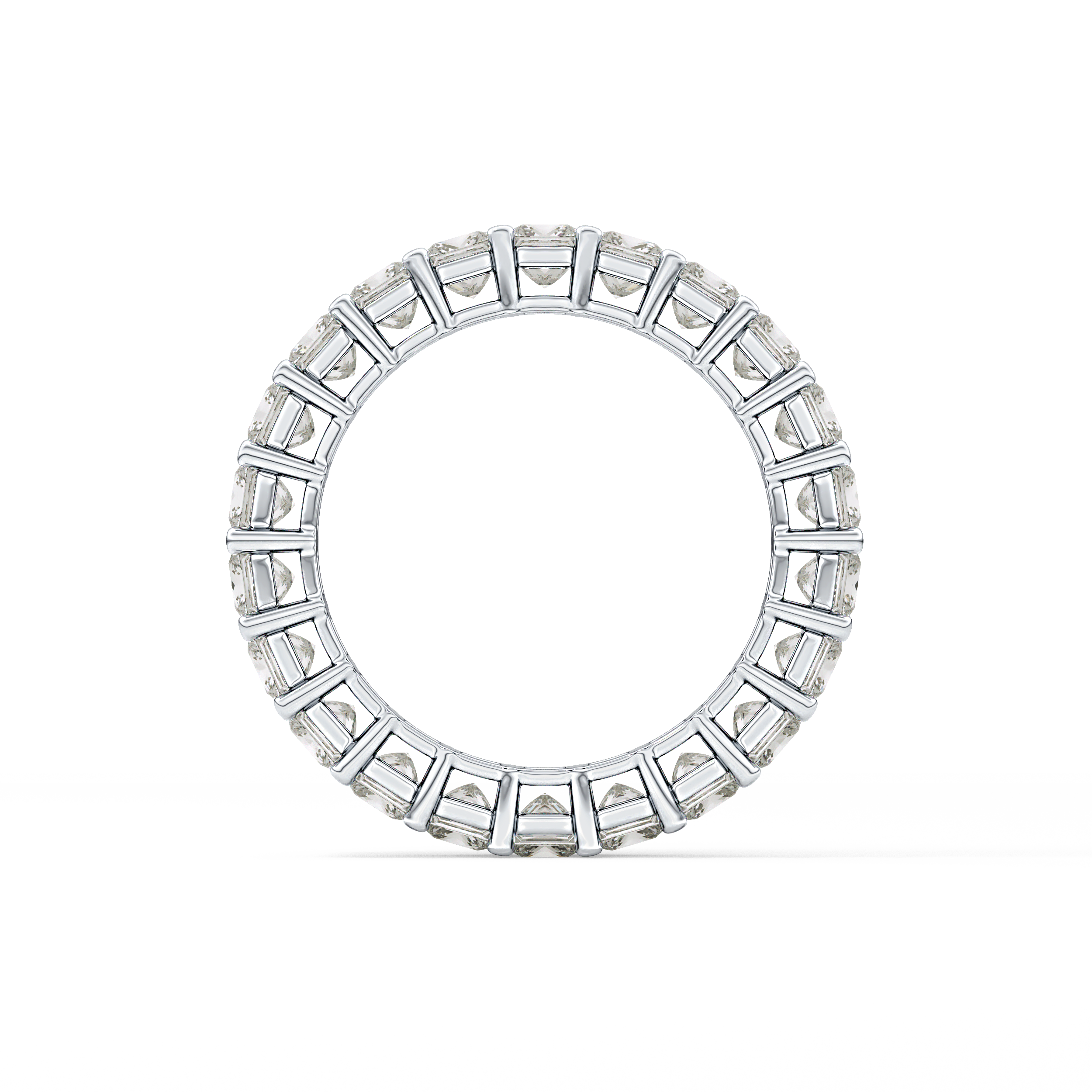 Full Eternity Wedding Band with 3.83 TCW Princess Cut Moissanite – Yellow, White, or Rose Gold