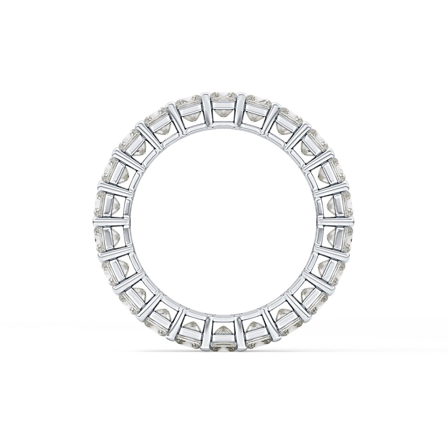 Full Eternity Wedding Band with 3.83 TCW Princess Cut Moissanite – Yellow, White, or Rose Gold
