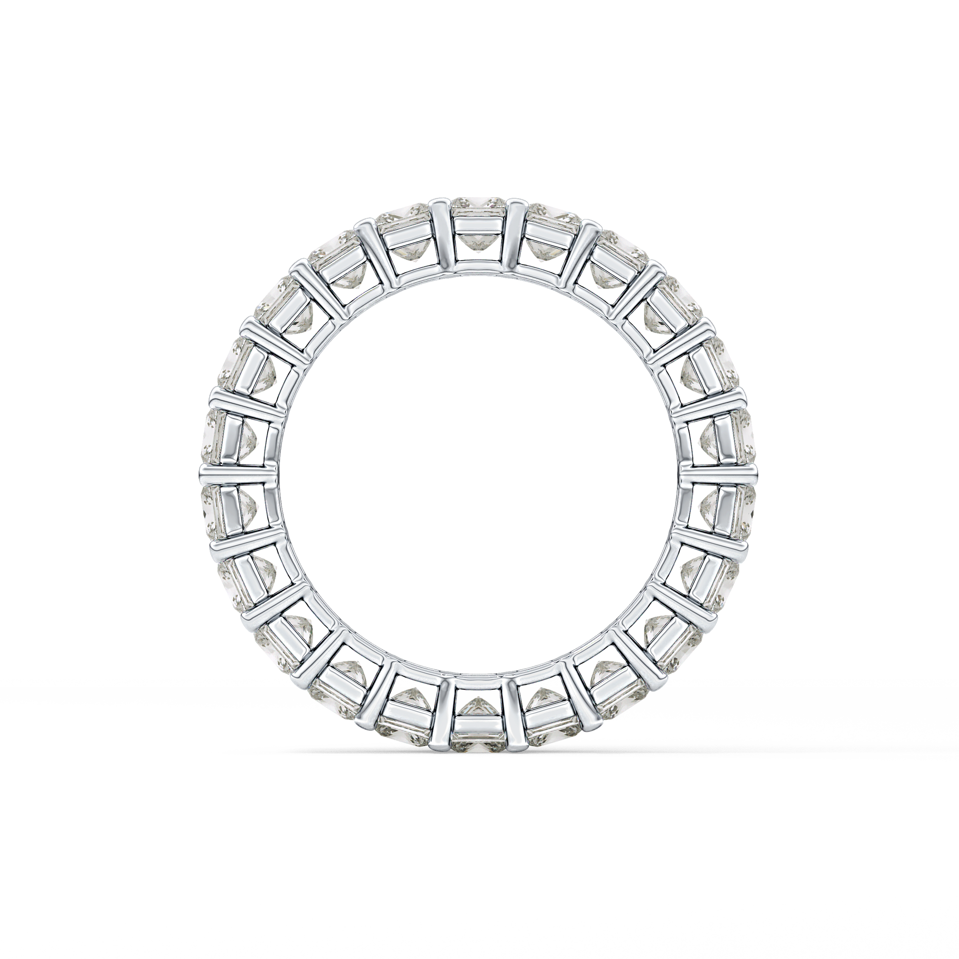 Full Eternity Wedding Band with 3.83 TCW Princess Cut Moissanite – Yellow, White, or Rose Gold