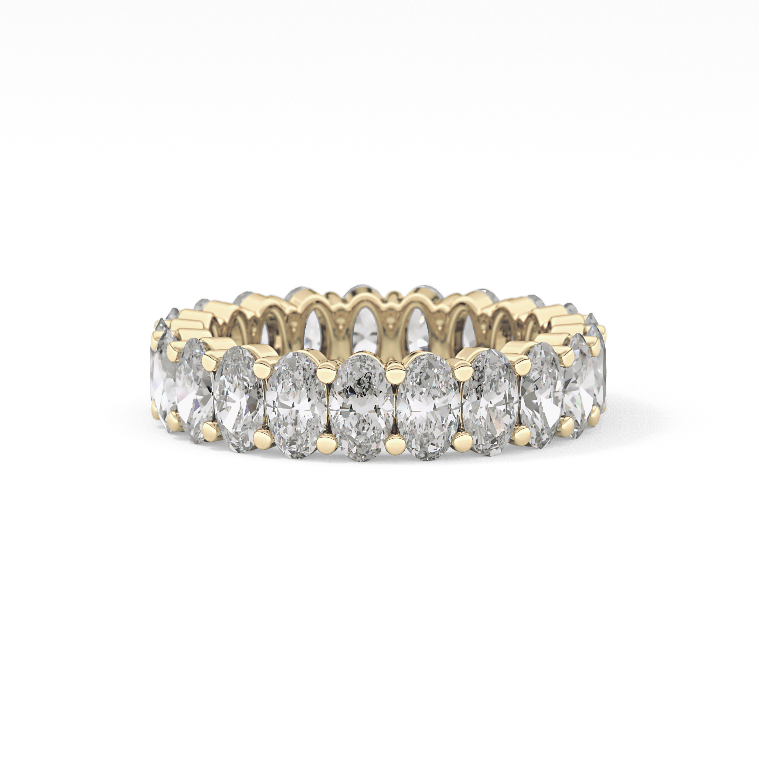 Full Eternity Wedding Band with 3.8 TCW Oval Cut Moissanite – Yellow, White, or Rose Gold
