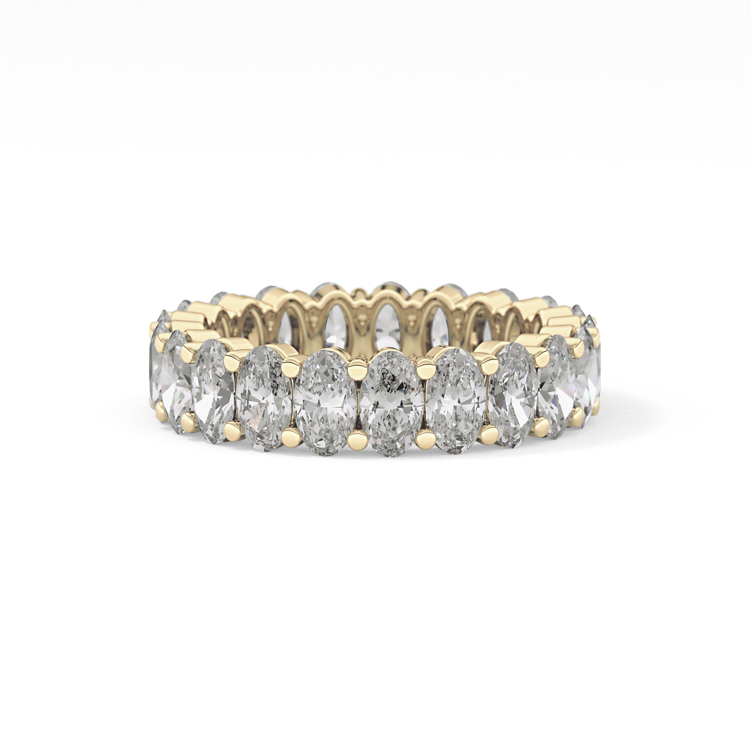 Full Eternity Wedding Band with 3.8 TCW Oval Cut Moissanite – Yellow, White, or Rose Gold
