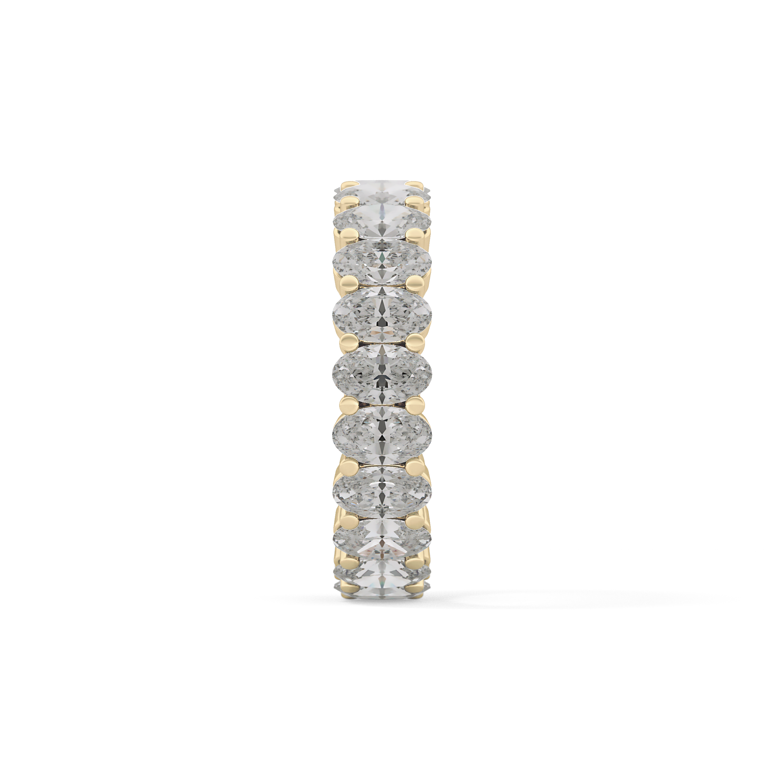 Full Eternity Wedding Band with 3.8 TCW Oval Cut Moissanite – Yellow, White, or Rose Gold