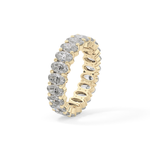 Full Eternity Wedding Band with 3.8 TCW Oval Cut Moissanite – Yellow, White, or Rose Gold