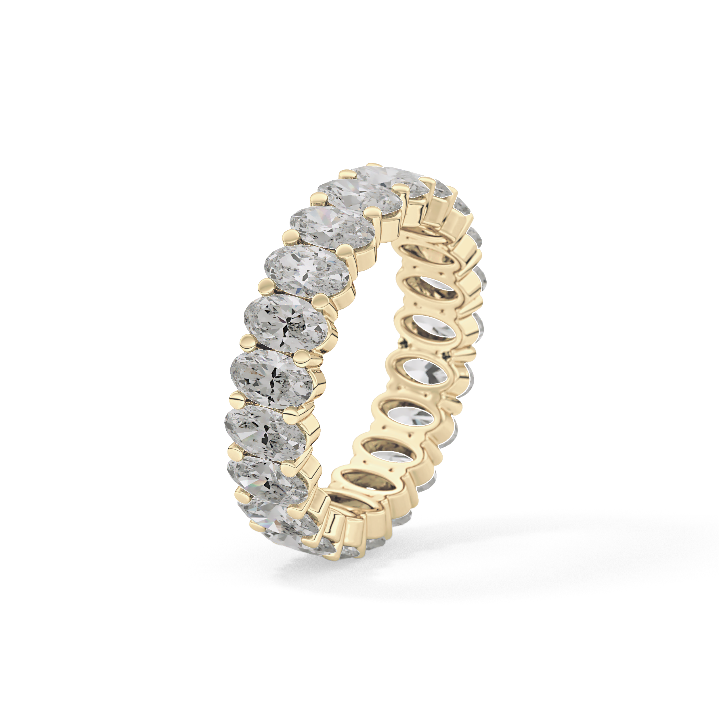 Full Eternity Wedding Band with 3.8 TCW Oval Cut Moissanite – Yellow, White, or Rose Gold