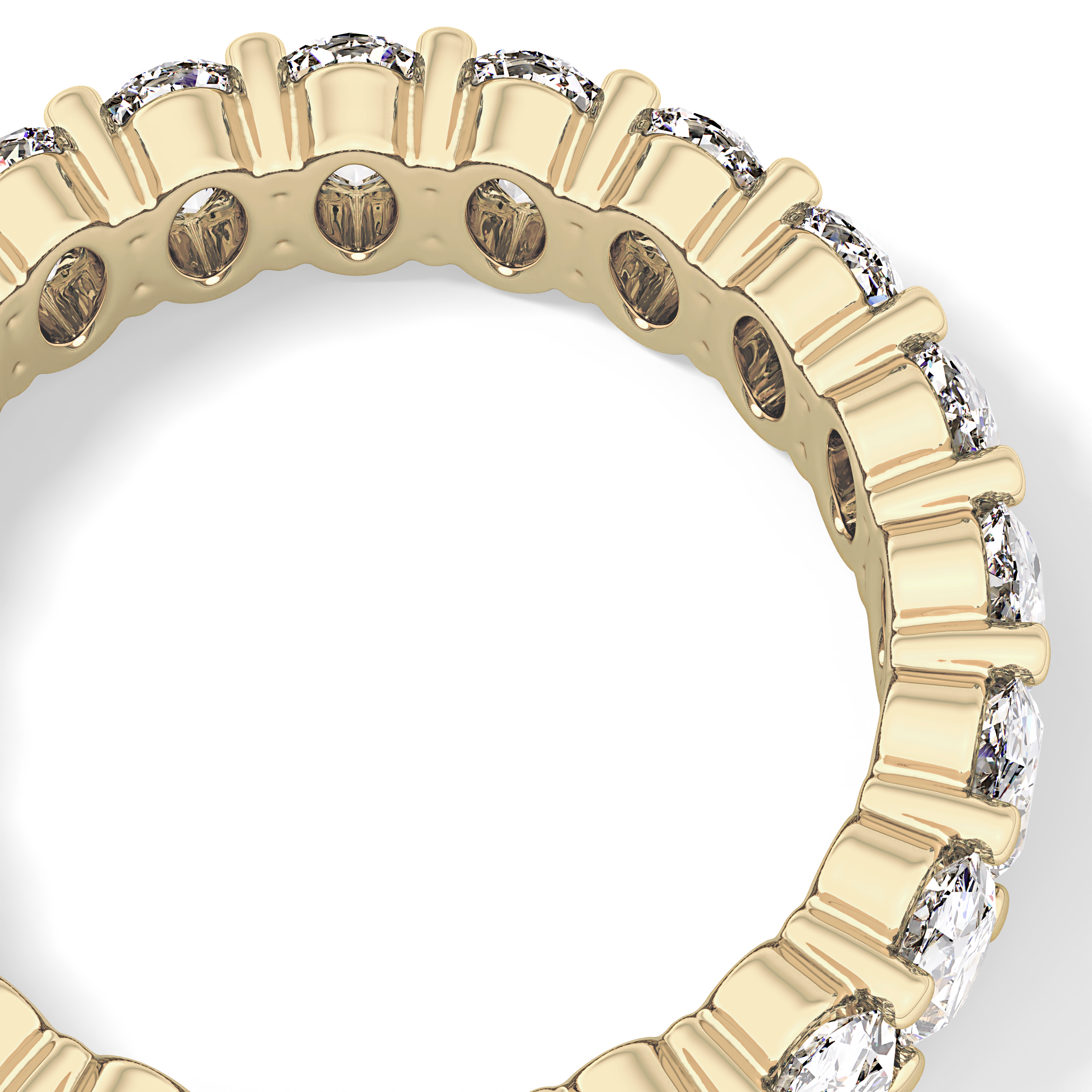 Full Eternity Wedding Band with 3.8 TCW Oval Cut Moissanite – Yellow, White, or Rose Gold