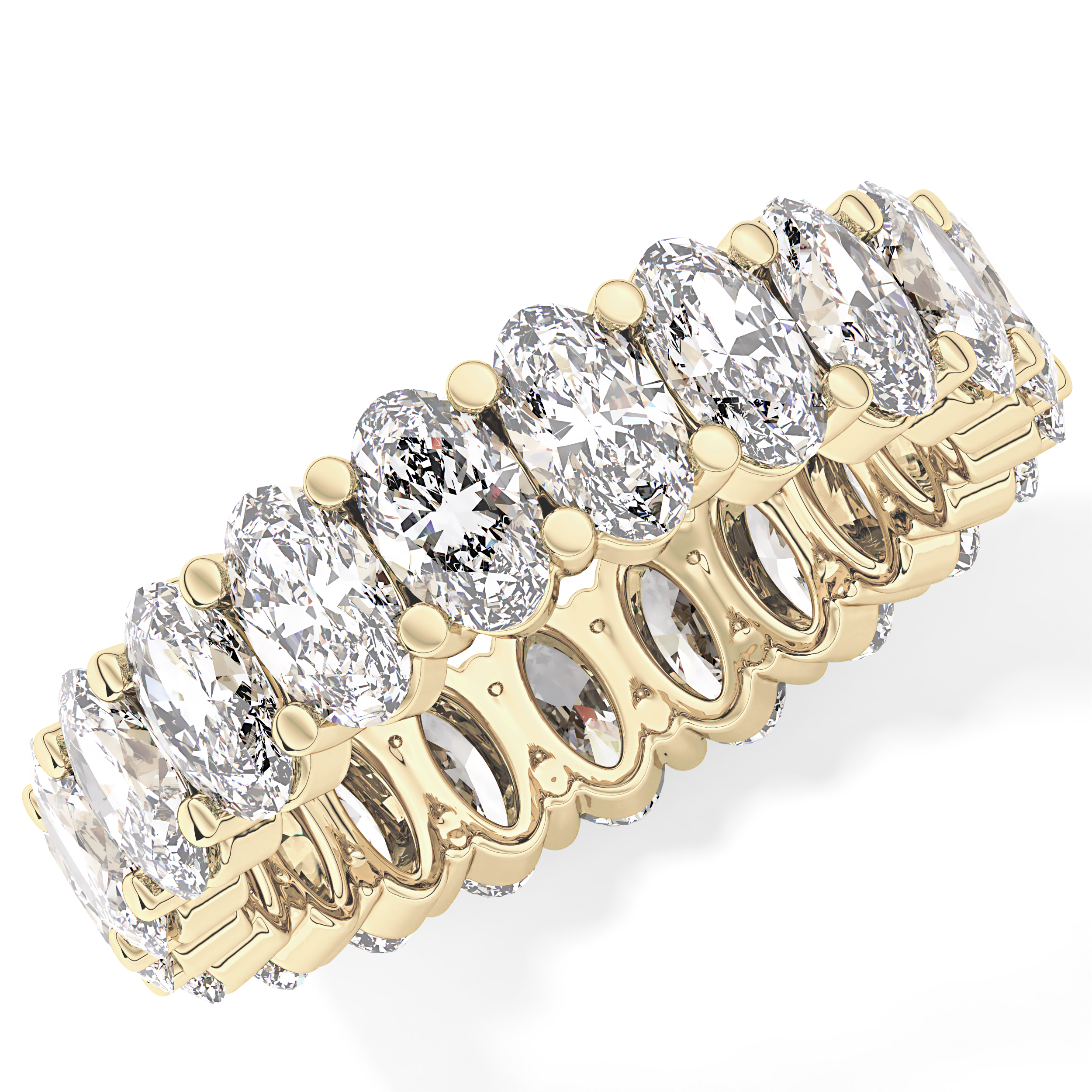 Full Eternity Wedding Band with 3.8 TCW Oval Cut Moissanite – Yellow, White, or Rose Gold