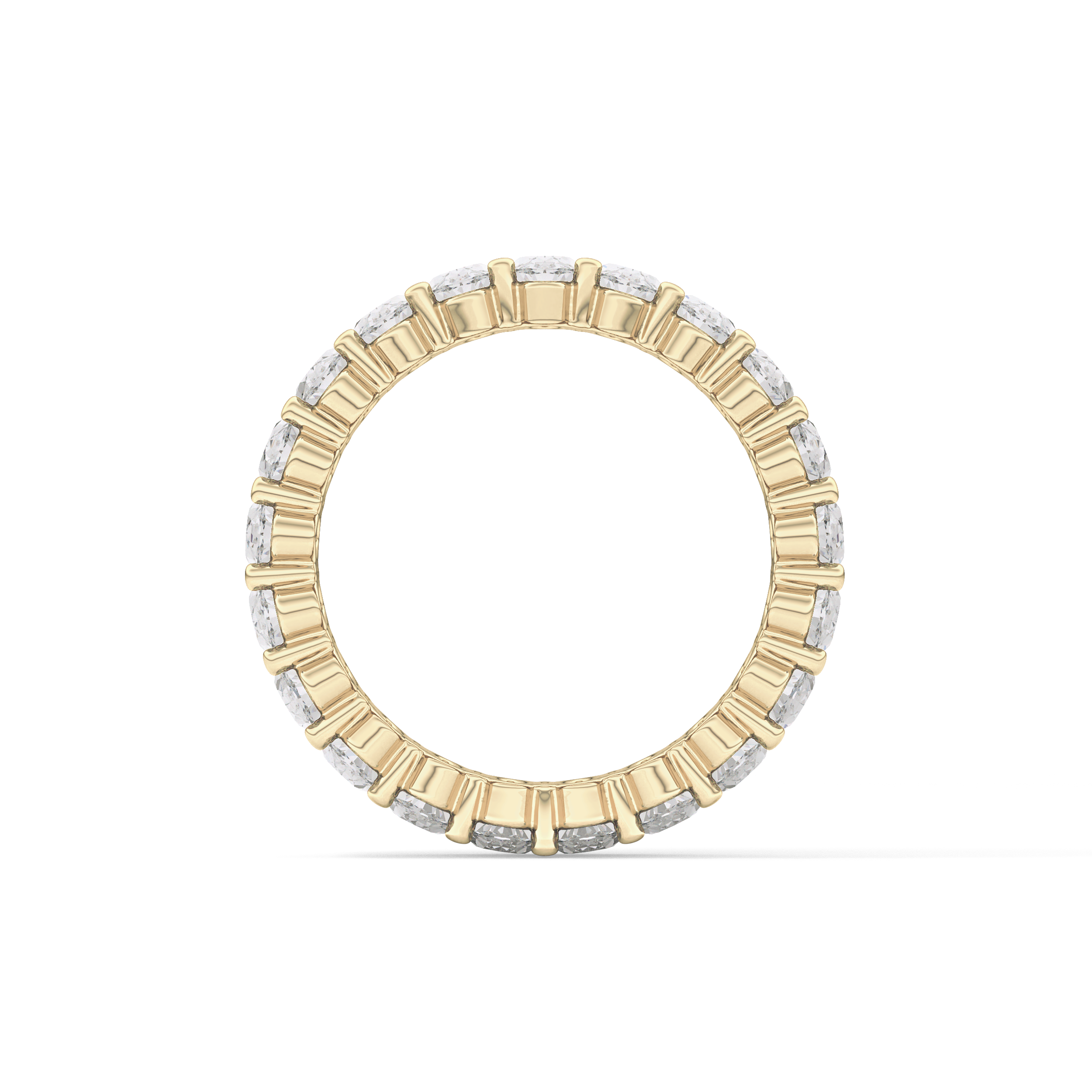 Full Eternity Wedding Band with 3.8 TCW Oval Cut Moissanite – Yellow, White, or Rose Gold