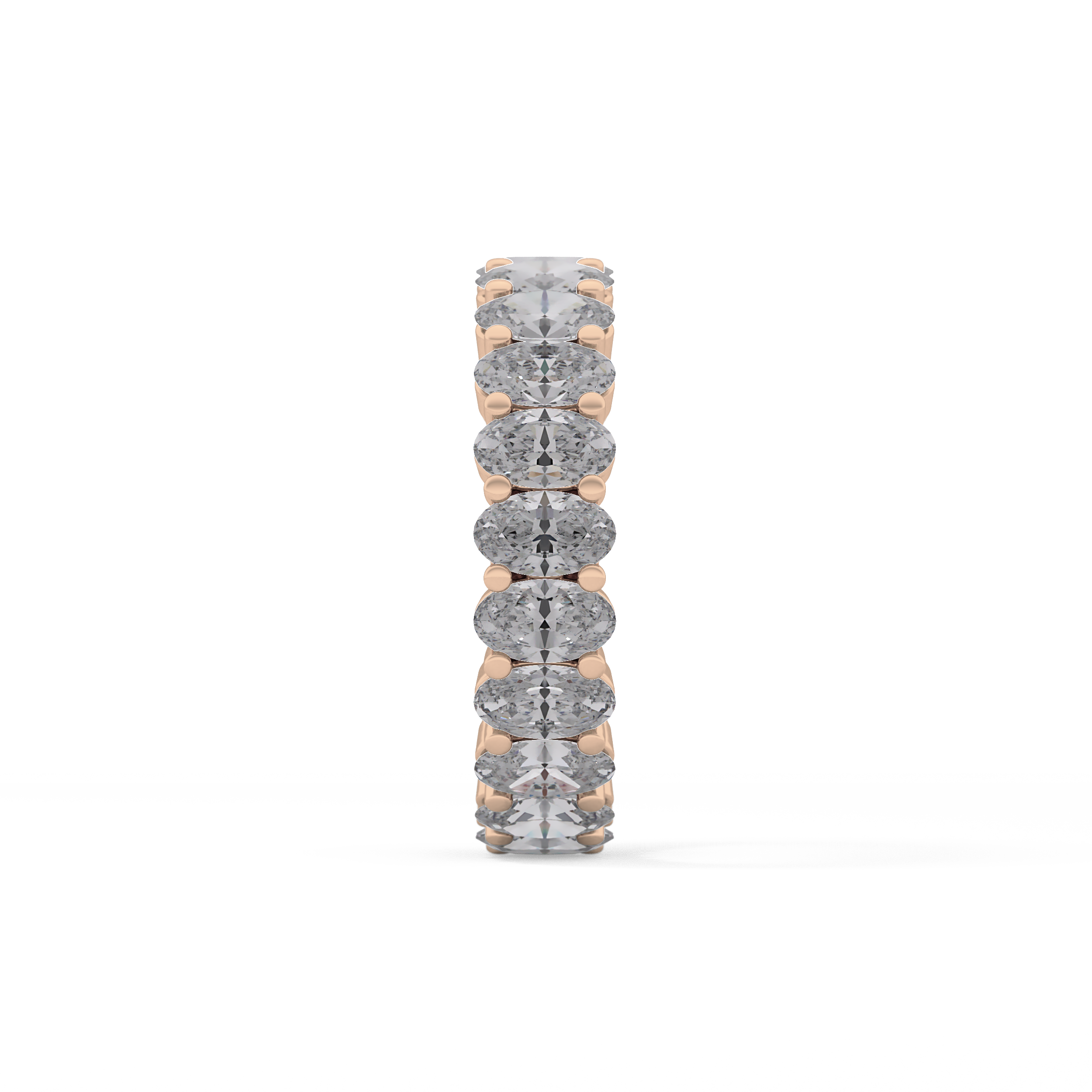 Full Eternity Wedding Band with 3.8 TCW Oval Cut Moissanite – Yellow, White, or Rose Gold