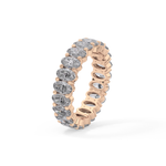 Full Eternity Wedding Band with 3.8 TCW Oval Cut Moissanite – Yellow, White, or Rose Gold