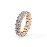 Full Eternity Wedding Band with 3.8 TCW Oval Cut Moissanite – Yellow, White, or Rose Gold