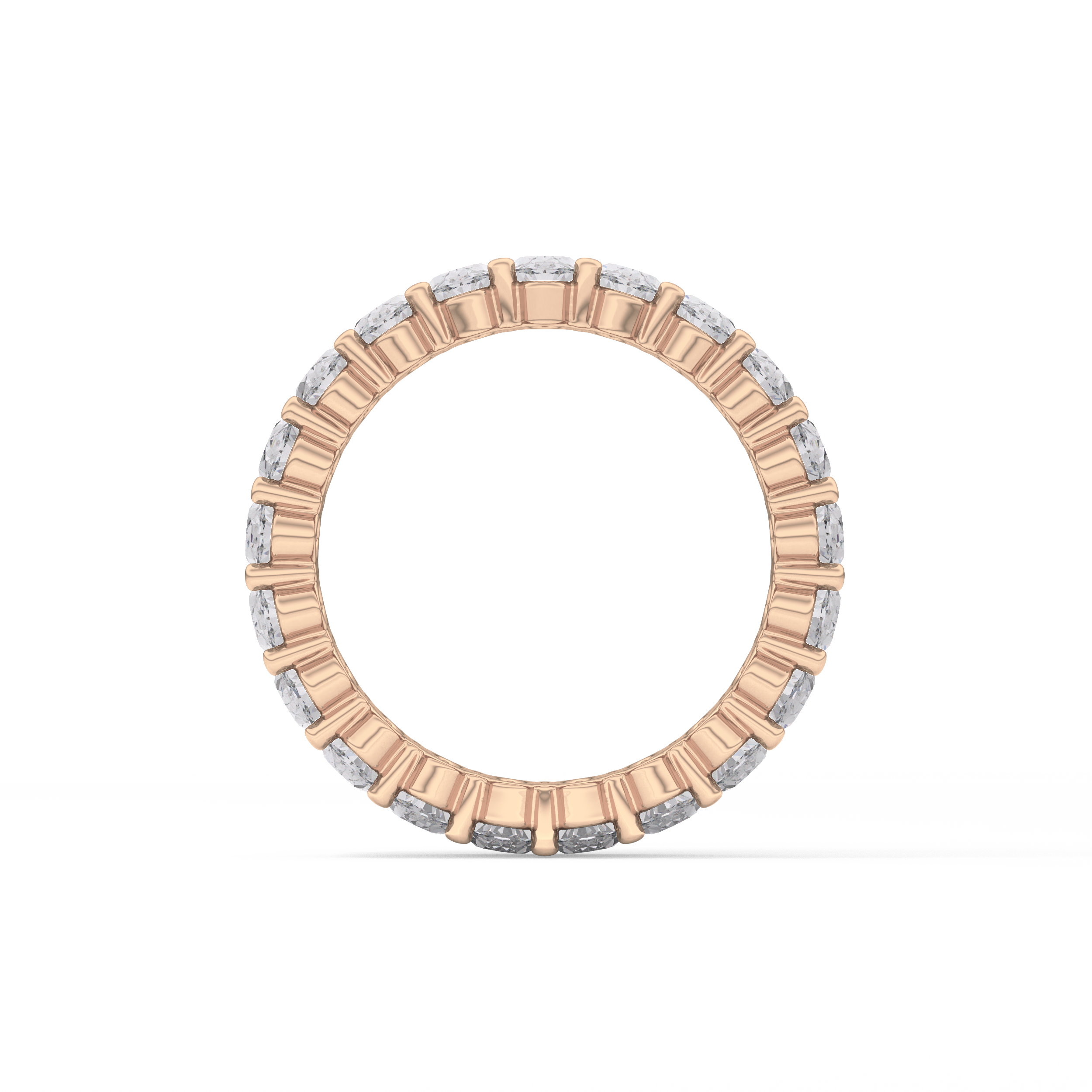 Full Eternity Wedding Band with 3.8 TCW Oval Cut Moissanite – Yellow, White, or Rose Gold