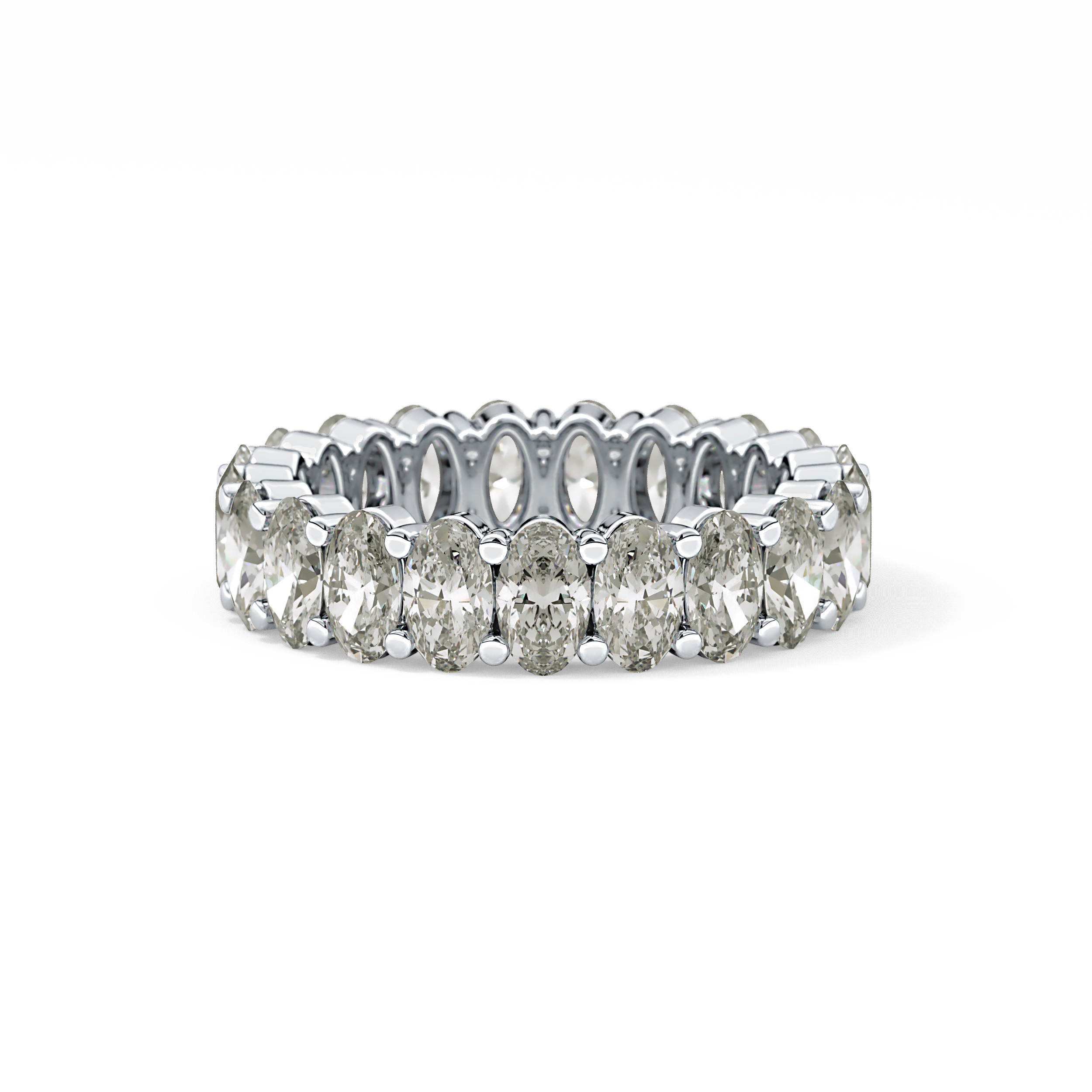 Full Eternity Wedding Band with 3.8 TCW Oval Cut Moissanite – Yellow, White, or Rose Gold