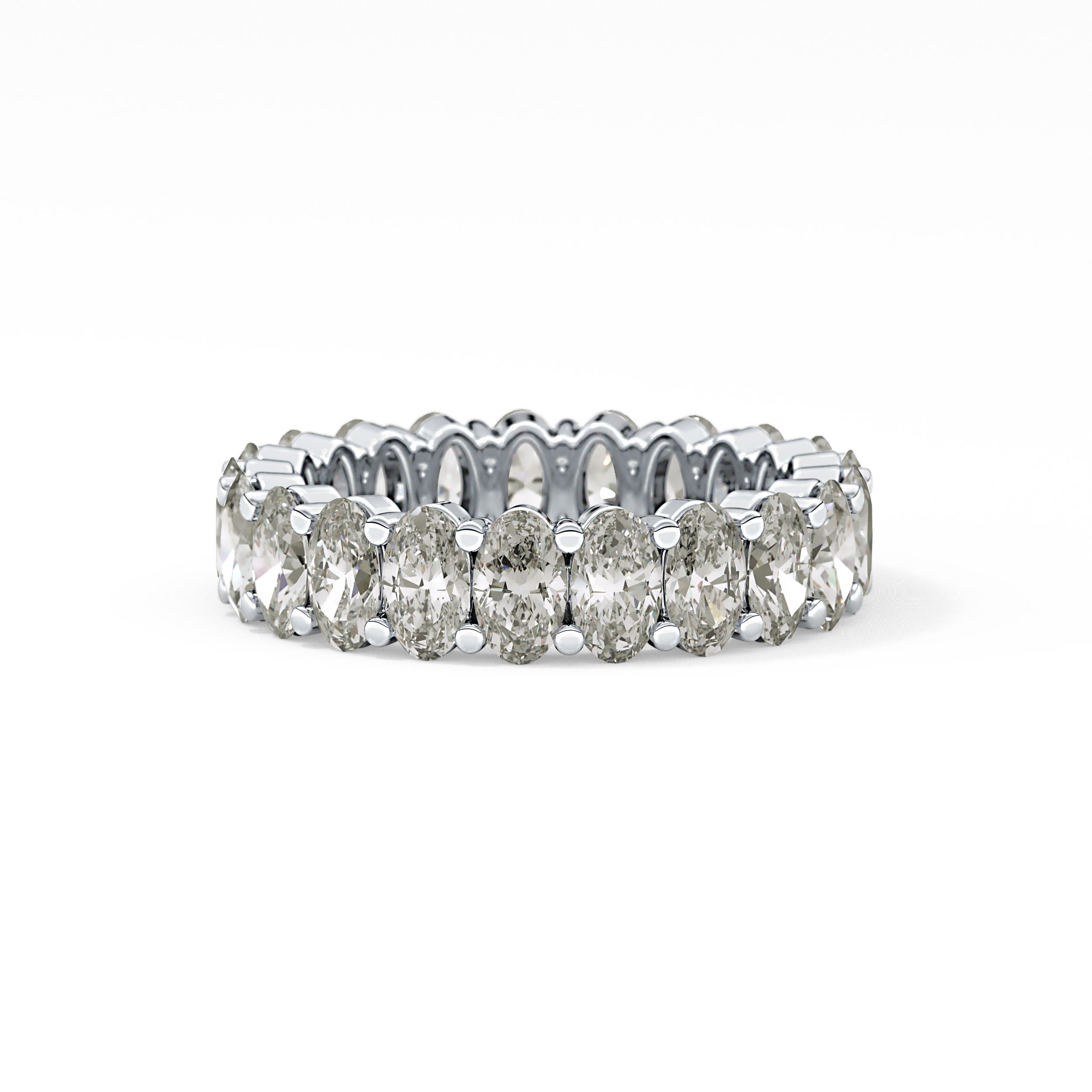 Full Eternity Wedding Band with 3.8 TCW Oval Cut Moissanite – Yellow, White, or Rose Gold