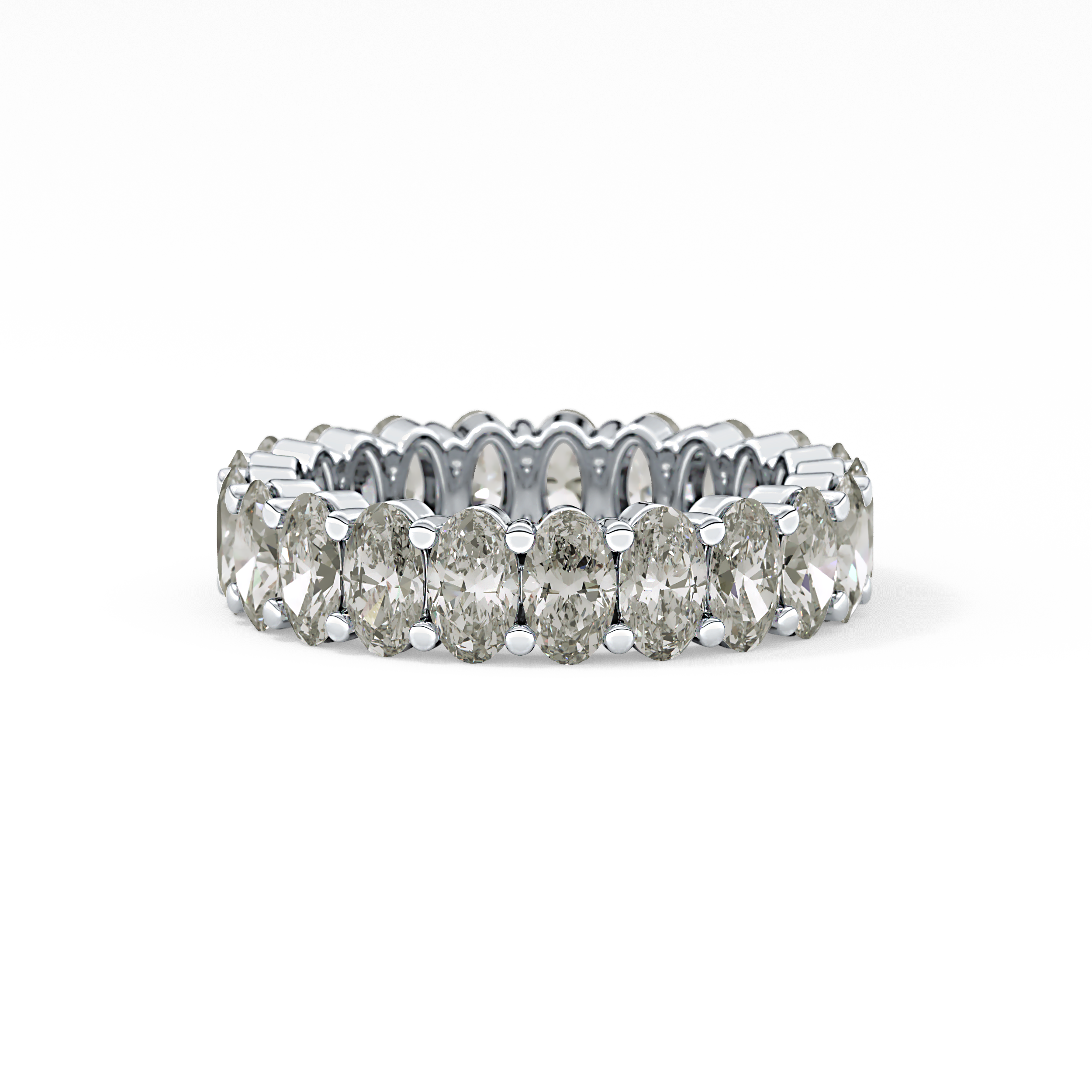 Full Eternity Wedding Band with 3.8 TCW Oval Cut Moissanite – Yellow, White, or Rose Gold