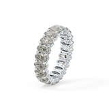 Full Eternity Wedding Band with 3.8 TCW Oval Cut Moissanite – Yellow, White, or Rose Gold
