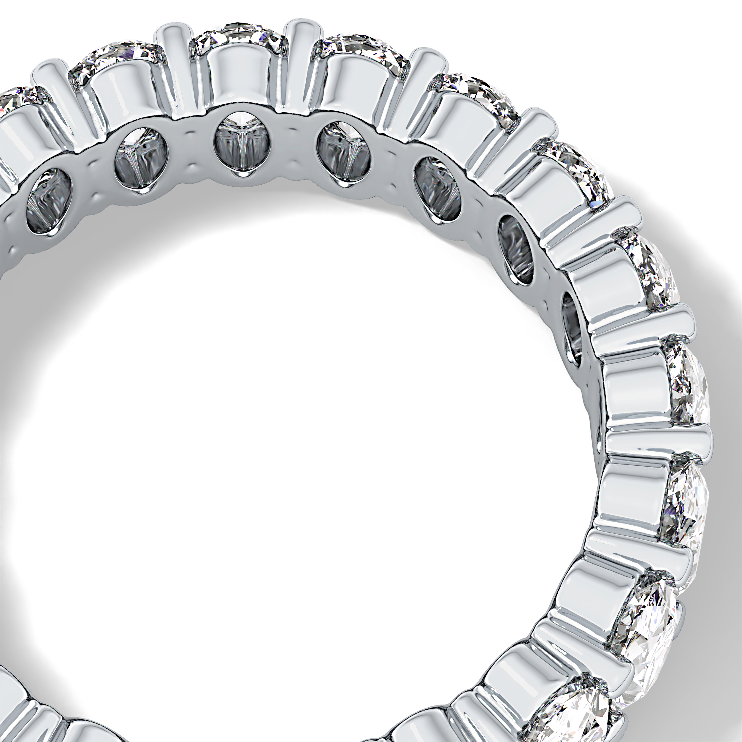Full Eternity Wedding Band with 3.8 TCW Oval Cut Moissanite – Yellow, White, or Rose Gold
