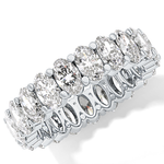 Full Eternity Wedding Band with 3.8 TCW Oval Cut Moissanite – Yellow, White, or Rose Gold