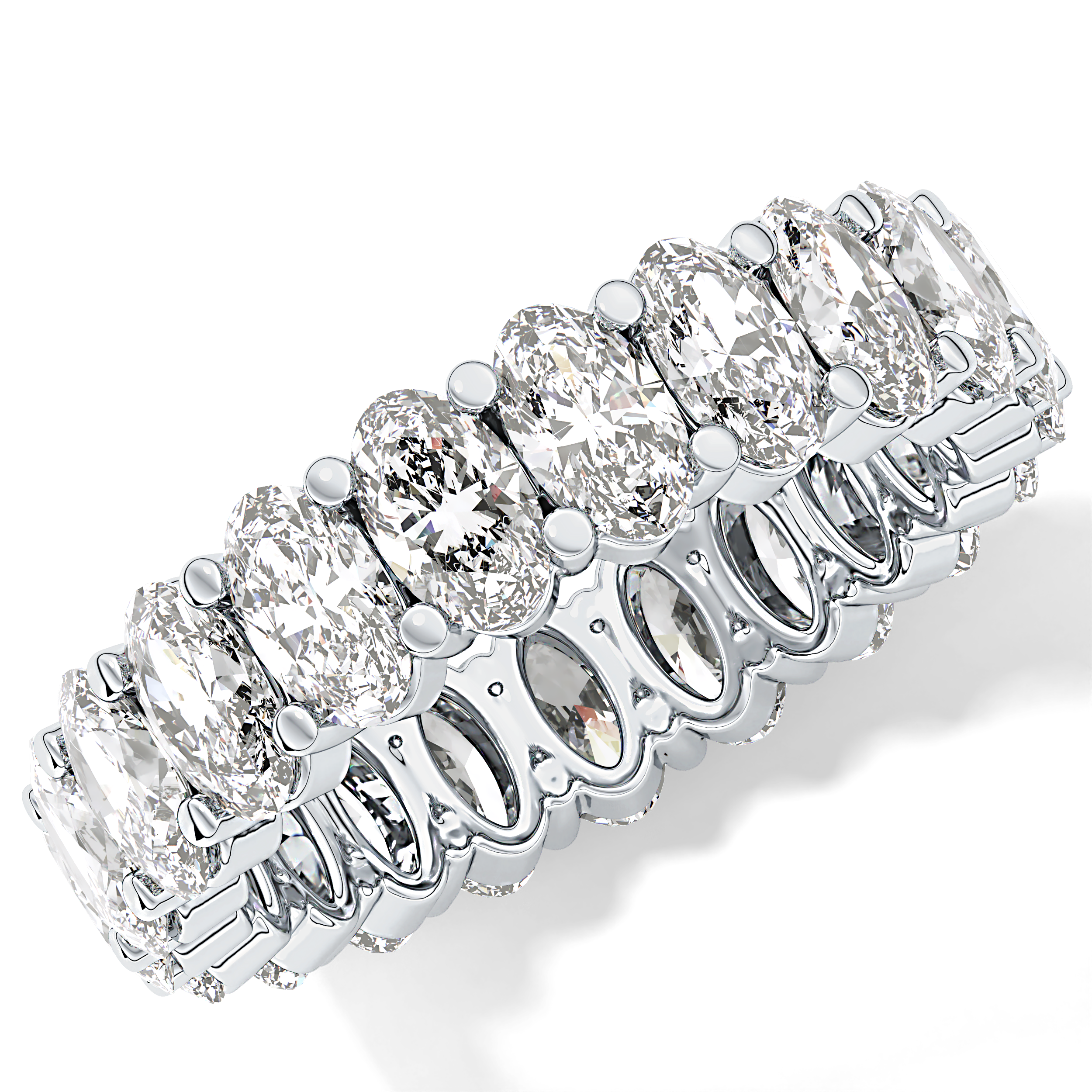 Full Eternity Wedding Band with 3.8 TCW Oval Cut Moissanite – Yellow, White, or Rose Gold