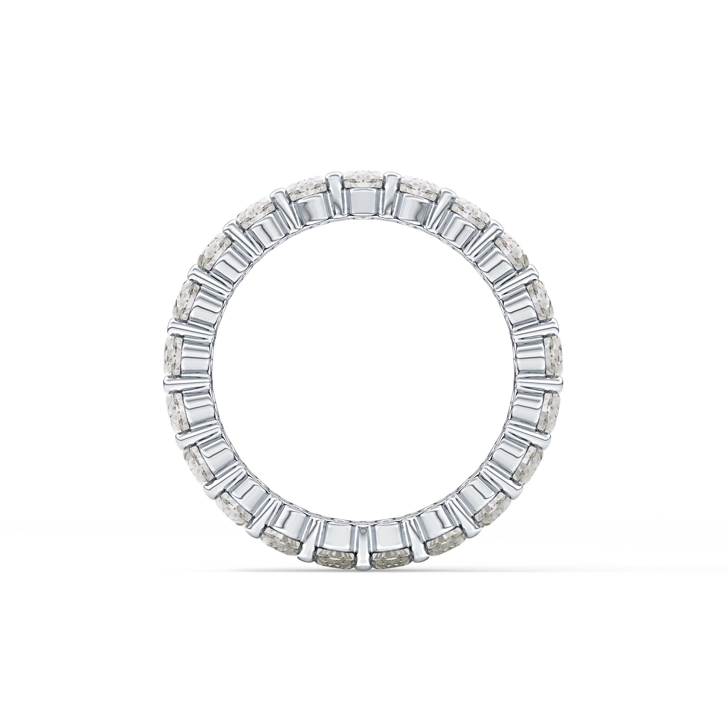 Full Eternity Wedding Band with 3.8 TCW Oval Cut Moissanite – Yellow, White, or Rose Gold