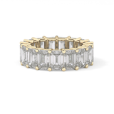 Full Eternity Wedding Band with 10.23 TCW Emerald Cut Moissanite – Yellow, White, or Rose Gold
