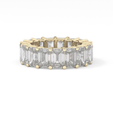 Full Eternity Wedding Band with 10.23 TCW Emerald Cut Moissanite – Yellow, White, or Rose Gold