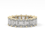 Full Eternity Wedding Band with 10.23 TCW Emerald Cut Moissanite – Yellow, White, or Rose Gold