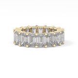 Full Eternity Wedding Band with 10.23 TCW Emerald Cut Moissanite – Yellow, White, or Rose Gold