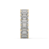 Full Eternity Wedding Band with 10.23 TCW Emerald Cut Moissanite – Yellow, White, or Rose Gold